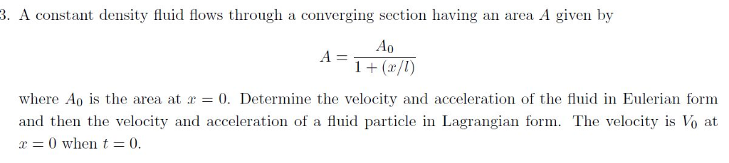 A Constant Density Fluid Flows Through A Converging | Chegg.com