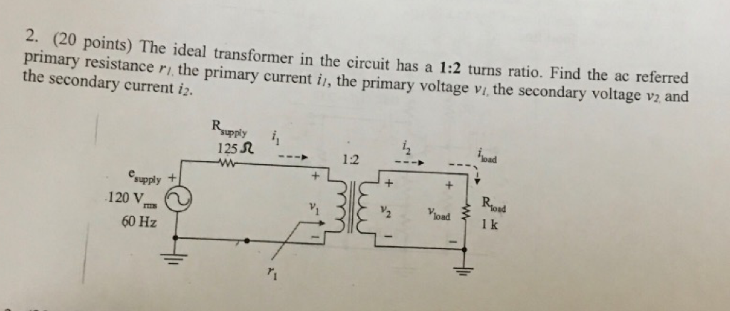 Solved primary resistance ri, the primary curre the | Chegg.com