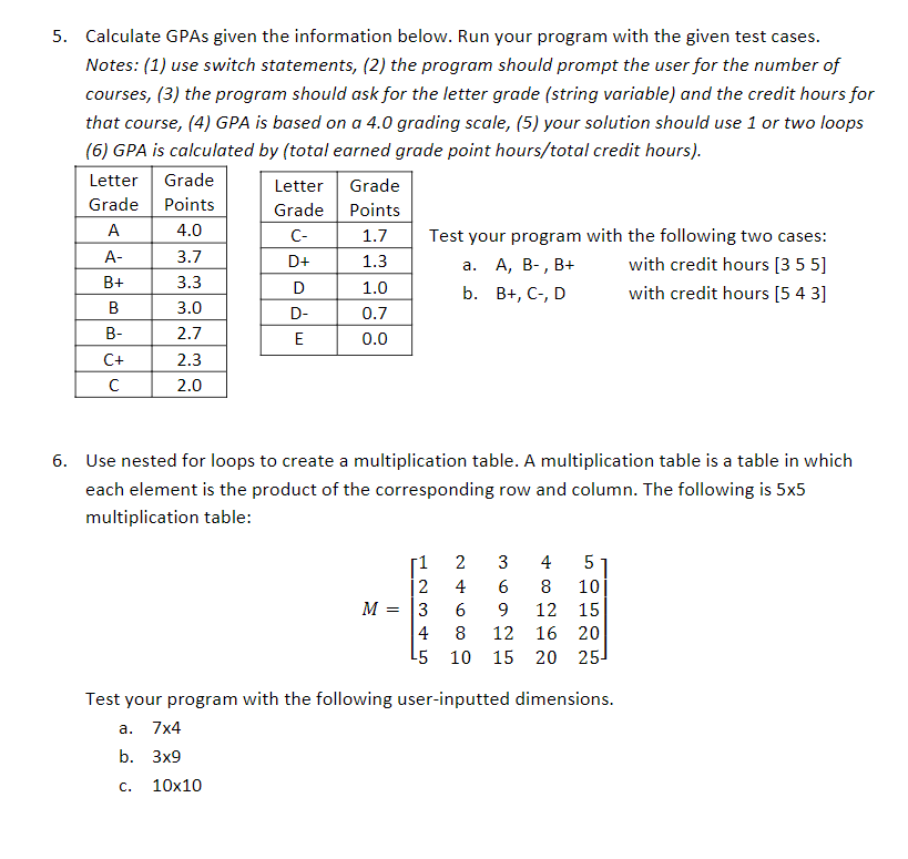 Solved 5. Calculate GPAs given the information below. Run
