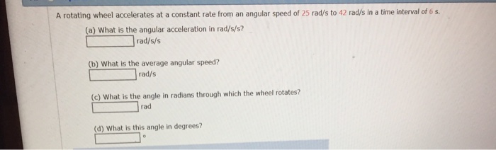 Solved A rotating wheel accelerates at a constant rate from | Chegg.com