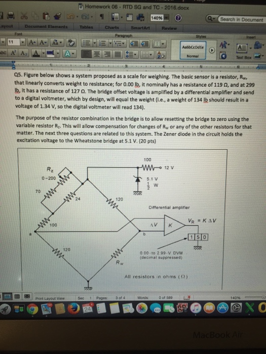 Solved Homework 06-RTD SG and TC-2016.docx 140% Elements | Chegg.com