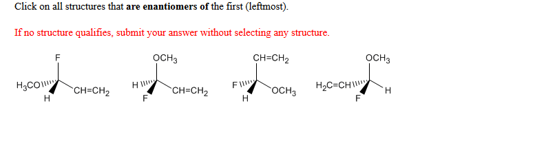 Solved Click on all structures that are enantiomers of the | Chegg.com