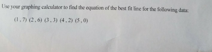 Solved Use your graphing calculator to find the equation of | Chegg.com