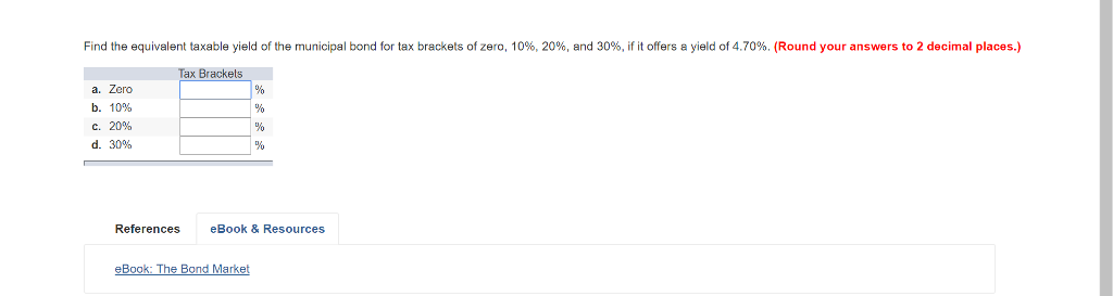 Solved Find the equivalent taxable yield of the municipal | Chegg.com