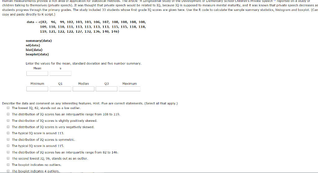 Solved Human measurements provide a area of application for