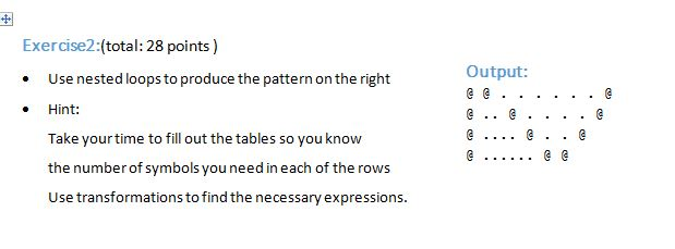 Solved Exercise2:(total: 28 points) Output: .Use nested | Chegg.com