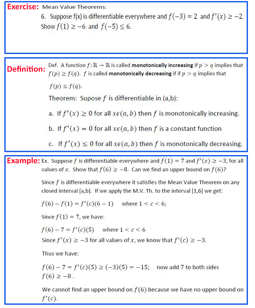 Solved Exercise: Mean Value Theorems: 6. Suppose f(x) is | Chegg.com