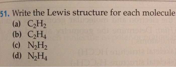 Solved 51. Write the Lewis structure for each molecule. (a) | Chegg.com