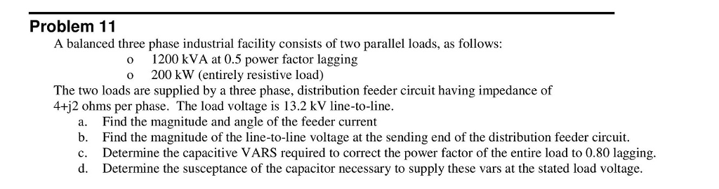 Solved A balanced three phase industrial facility consists | Chegg.com
