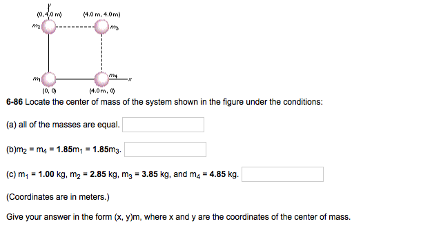 Solved 6-86 Locate the center of mass of the system shown in | Chegg.com