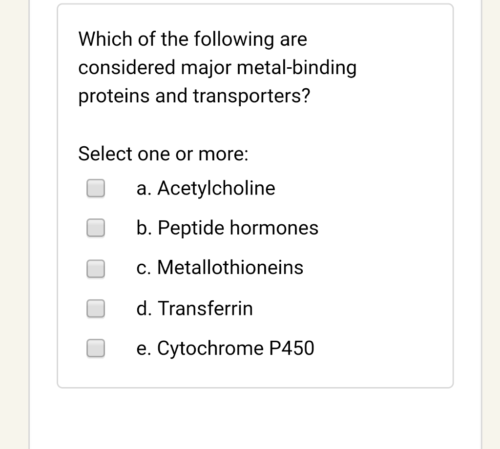 Solved which of the following are considered major chegg