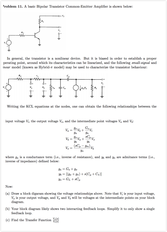 Solved roblem 11. A basic Bipolar Transistor Common-Emitter | Chegg.com