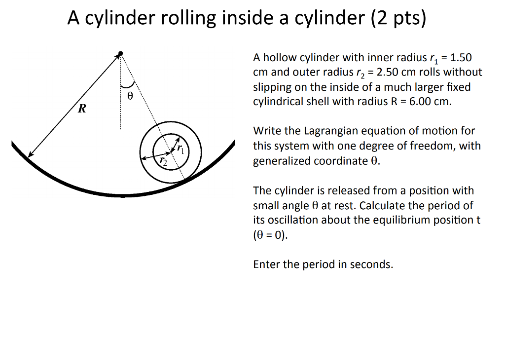 Solved A Cylinder Rolling Inside A Cylinder (2 Pts) A Hollow | Chegg.com