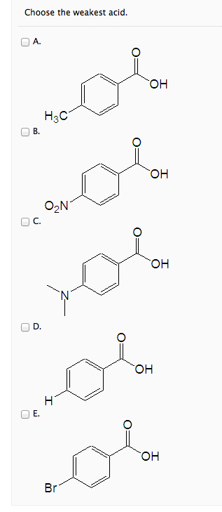 solved-choose-the-weakest-acid-chegg