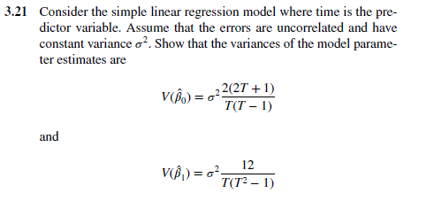 Solved 3.21 Consider the simple linear regression model | Chegg.com