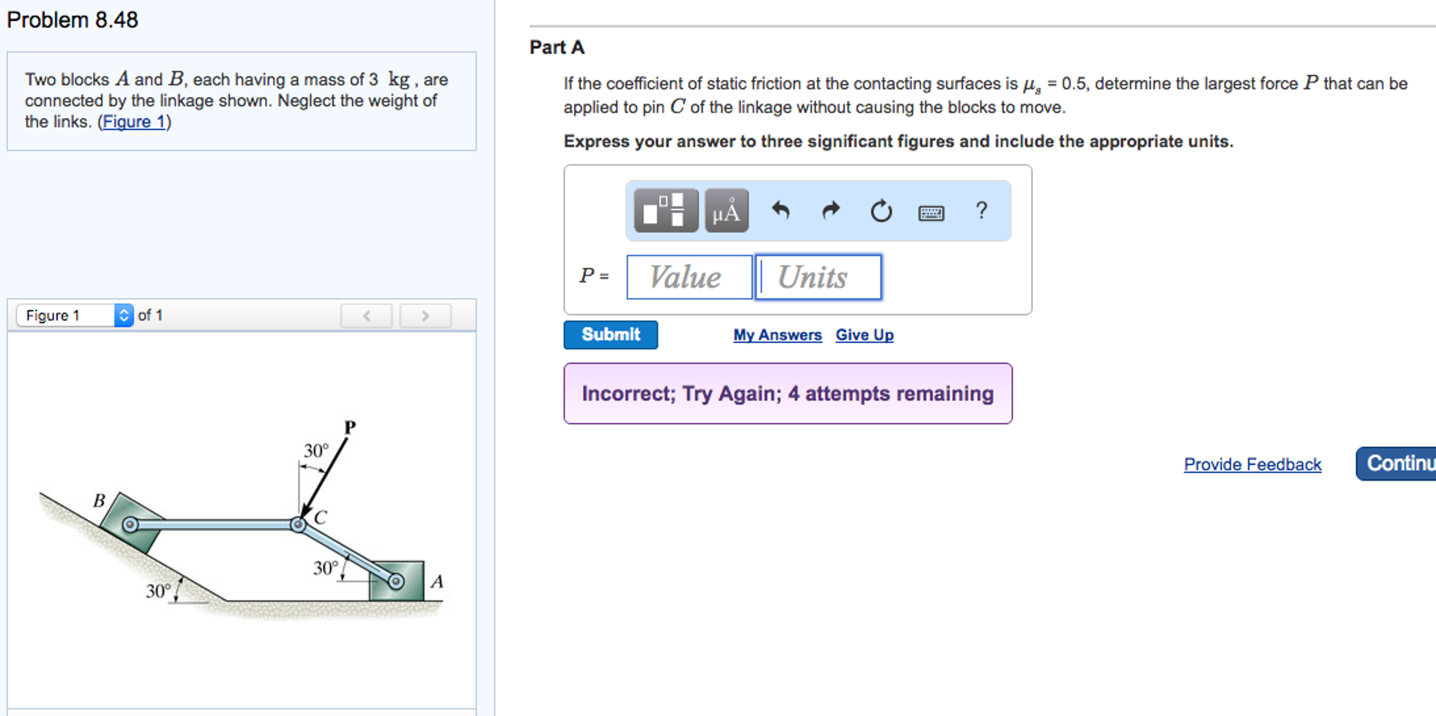 Solved Two blocks A and B, each having a mass of 3 kg, are | Chegg.com