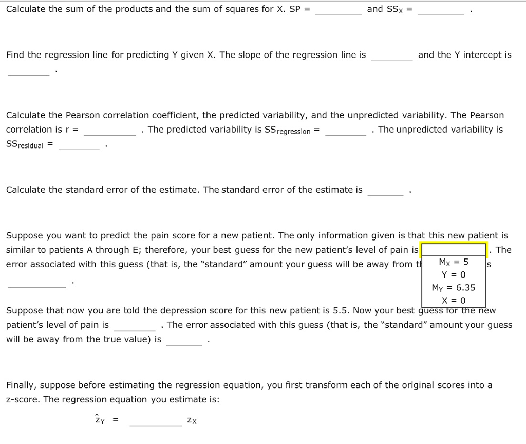 The regression equation and the standard error of | Chegg.com
