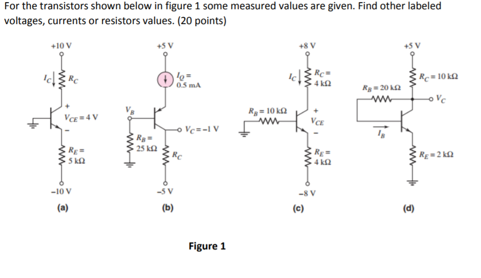 Solved For the transistors shown below in figure 1 some