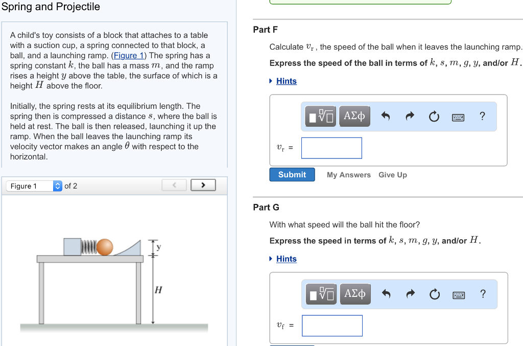 Solved Spring and Projectile Part F A child's toy consists | Chegg.com