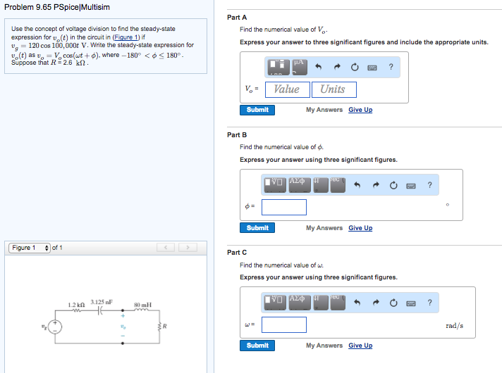 Solved Use the concept of voltage division to find the | Chegg.com