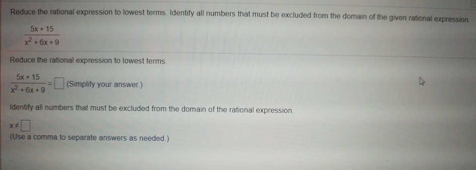 Solved Reduce the rational expression to lowest terms. | Chegg.com