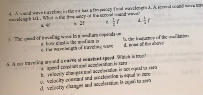 Solved A sound wave traveling in the air has a frequency f | Chegg.com