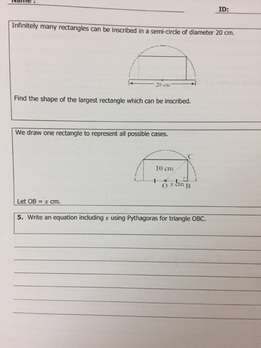 Solved ID Infinitely many rectangles can be inscribed in a | Chegg.com
