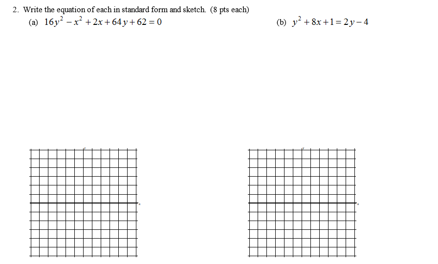 Solved Write the equation of each in standard form and | Chegg.com