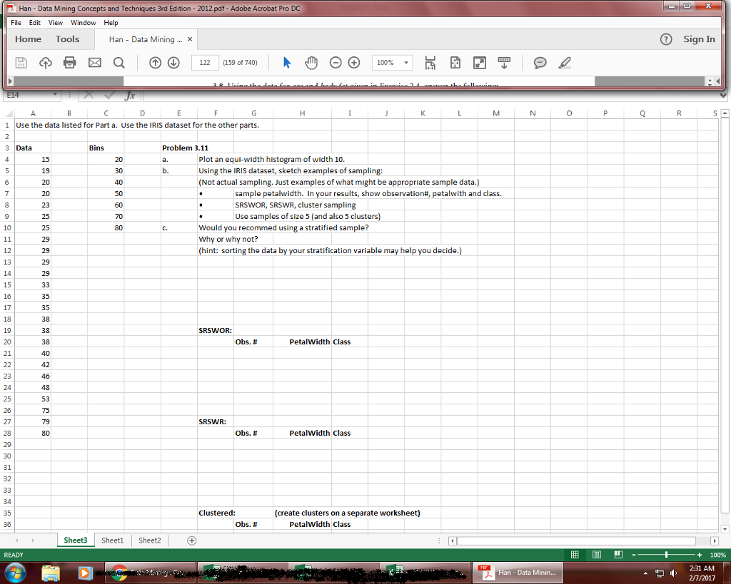 Solved Use the data listed for Part a. Use the IRIS dataset | Chegg.com
