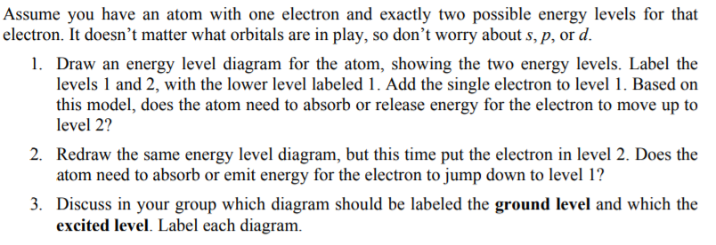 Solved Assume you have an atom with one electron and exactly | Chegg.com