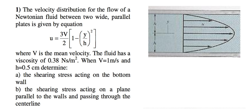 Solved 1) The Velocity Distribution For The Flow Of A | Chegg.com