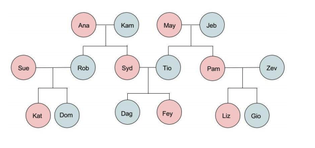 Consider the following diagram of a family tree: | Chegg.com