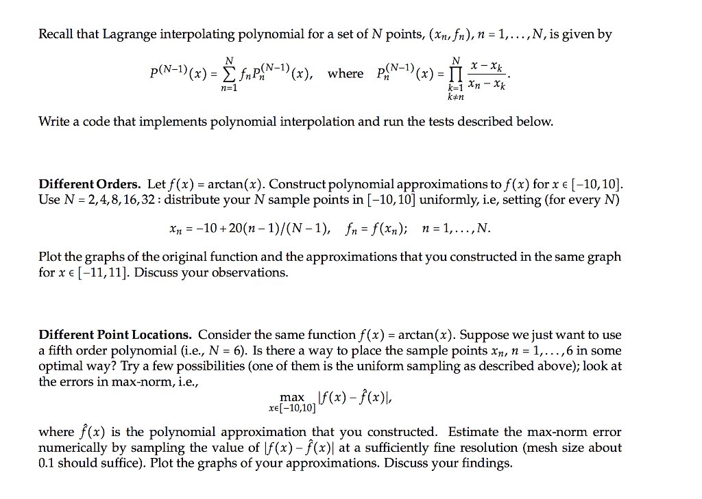 Recall That Lagrange Interpolating Polynomial For A 9042