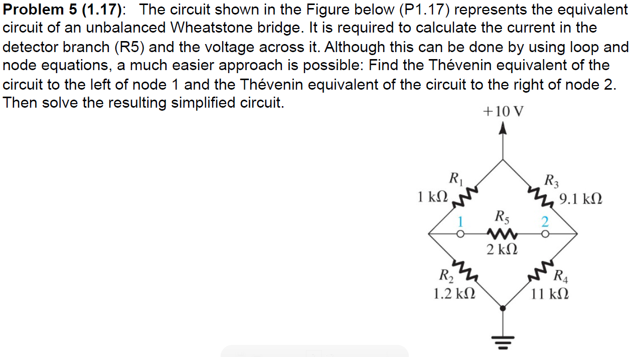 Solved The circuit shown in the Figure below (P1. 17) | Chegg.com