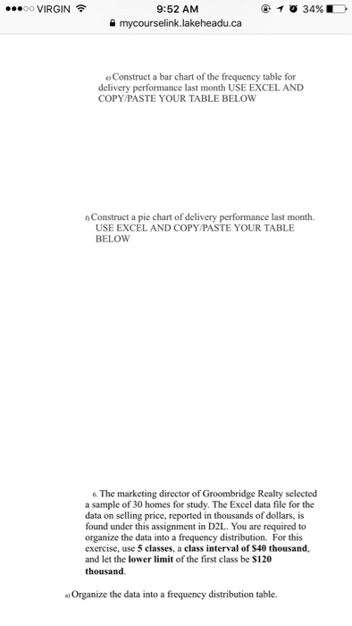 Construct a bar chart of the frequency table for | Chegg.com