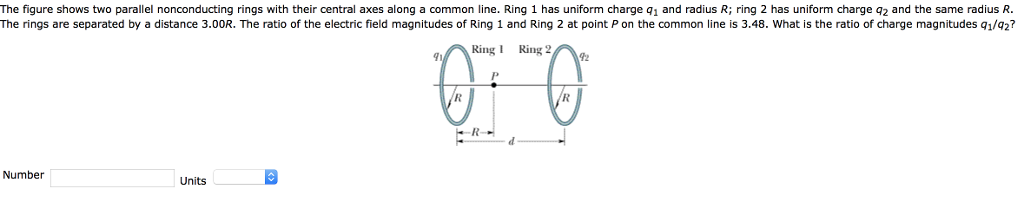 Solved The figure shows two parallel nonconducting rings | Chegg.com