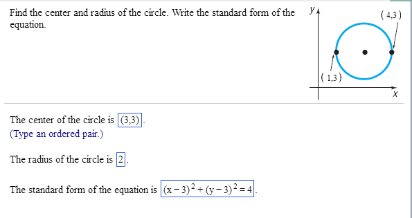 Solved Find the center and radius of the circle. Write the | Chegg.com