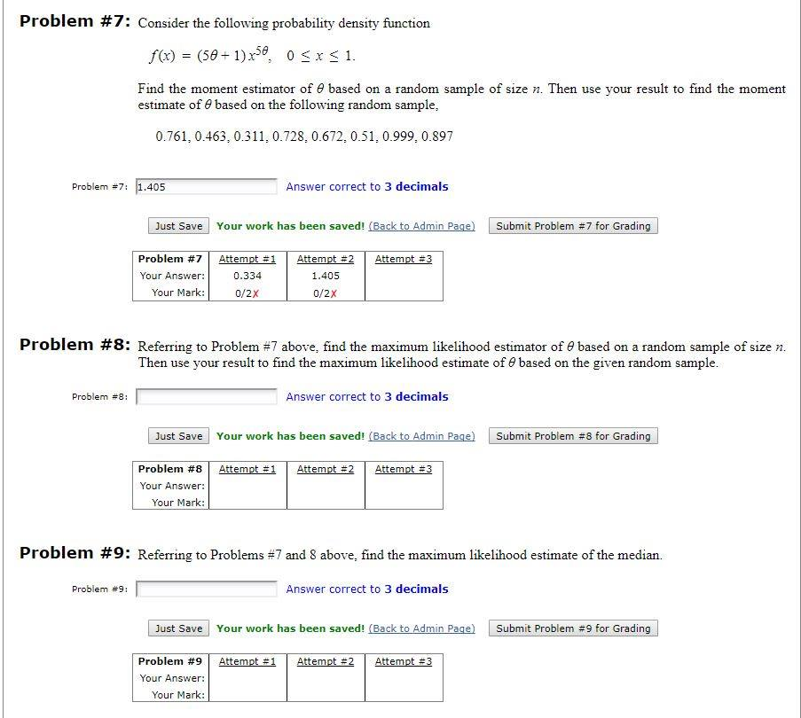 Solved Problem #7: Consider The Following Probability | Chegg.com