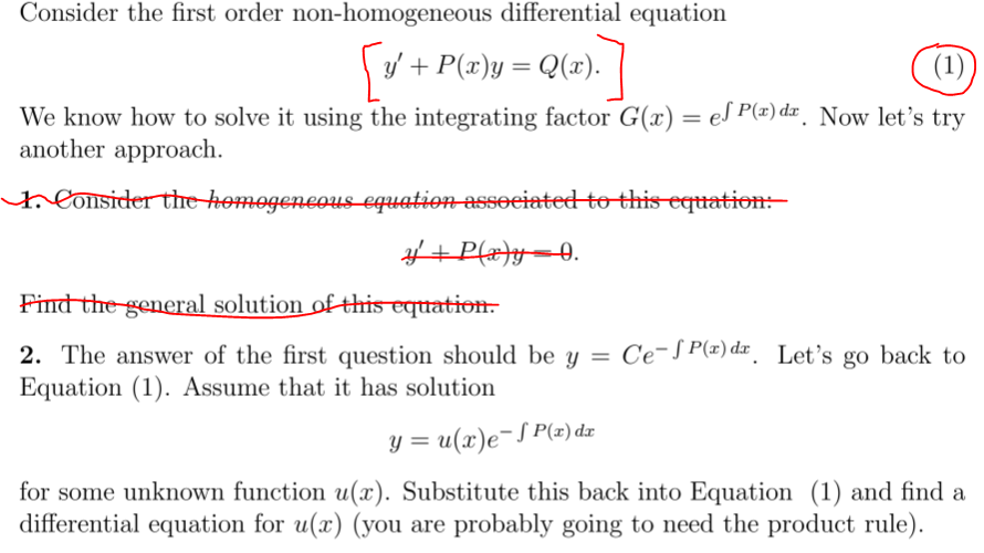 Solved Consider The First Order Non Homogeneous Differential 2859