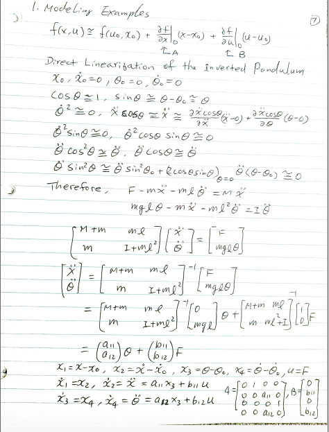 Solved This is a non-linear system of inverted pendulum | Chegg.com