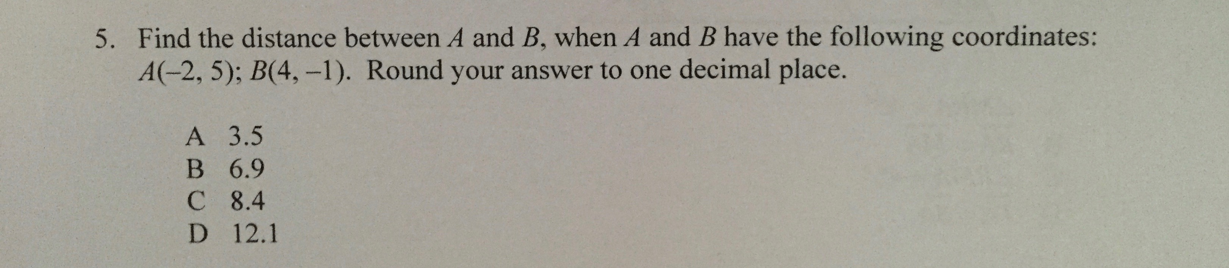 Solved Find The Distance Between A And B, When A And B Have | Chegg.com