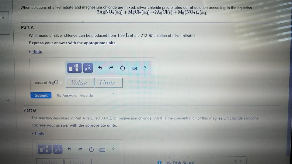 Solved When solutions of silver nitrate and magnesium