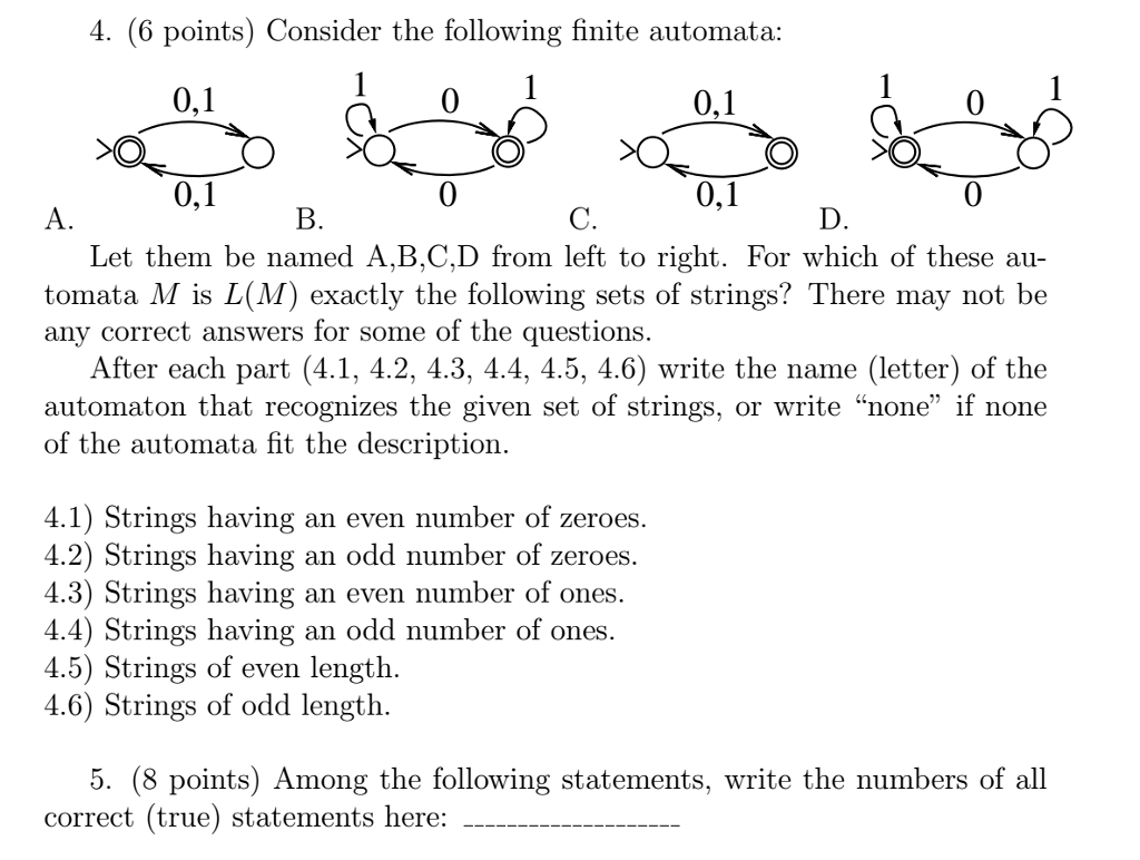 Solved Consider The Following Finite Automata: A. Let Them | Chegg.com