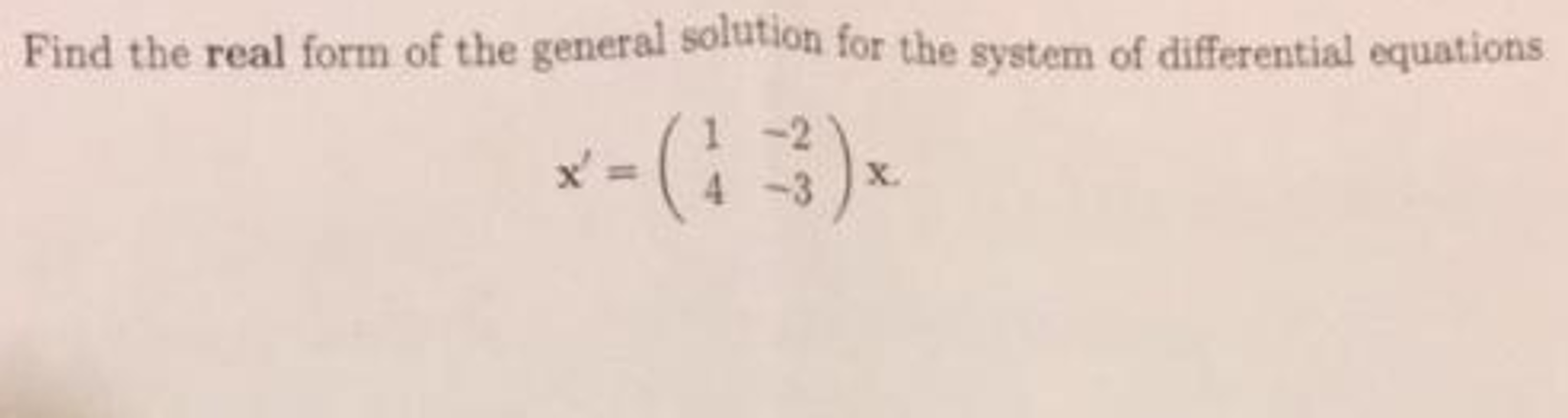Solved Find the real form of the general solution for the | Chegg.com