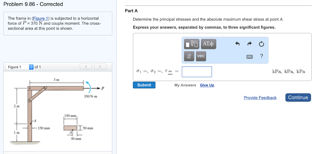 Solved The frame in (Figure 1) is subjected to a horizontal | Chegg.com