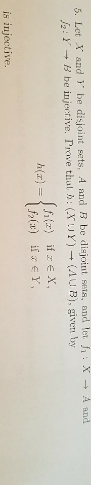 Solved 5. Let X And Y Be Disjoint Sets, A And B Be Disjoint | Chegg.com