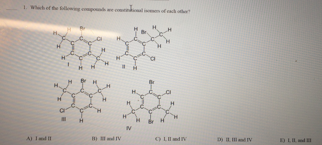 Solved Which of the following compounds are constitutional | Chegg.com