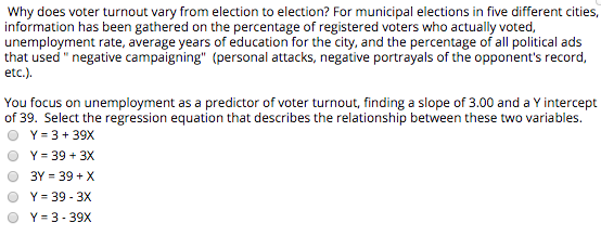 Solved Why Does Voter Turnout Vary From Election To | Chegg.com