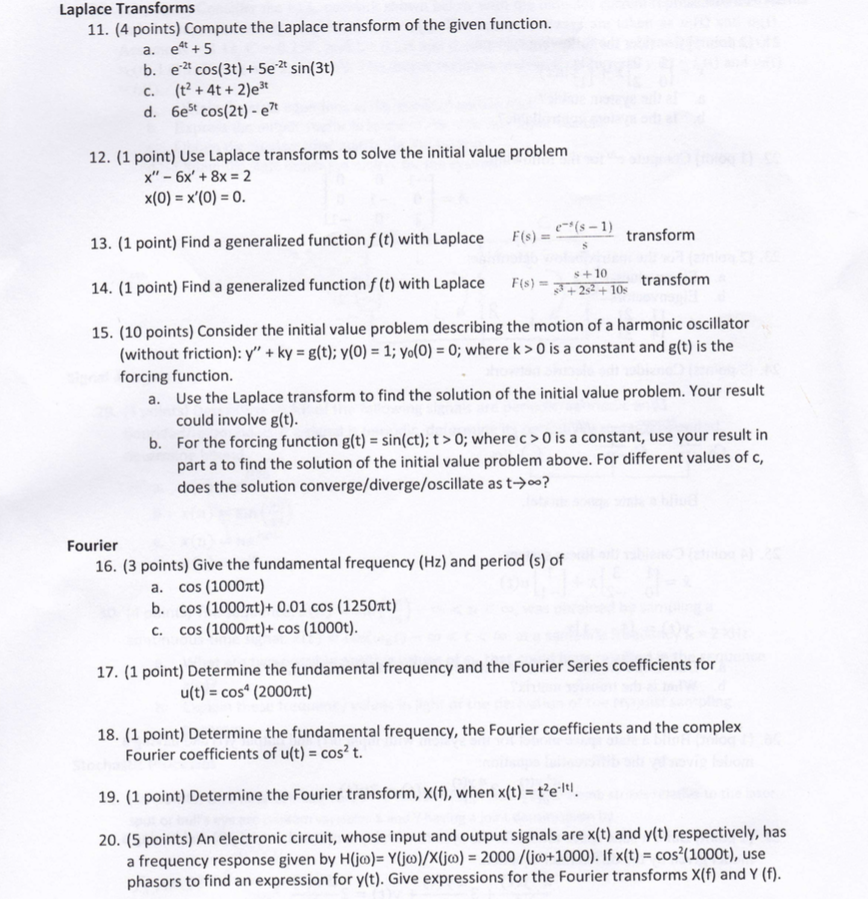 Solved Compute the Laplace transform of the given function. | Chegg.com