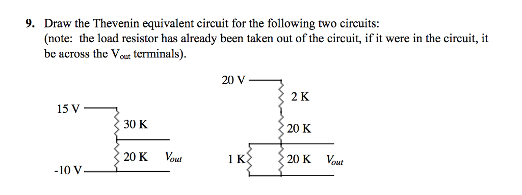 Solved Draw the Thevenin equivalent circuit for the | Chegg.com